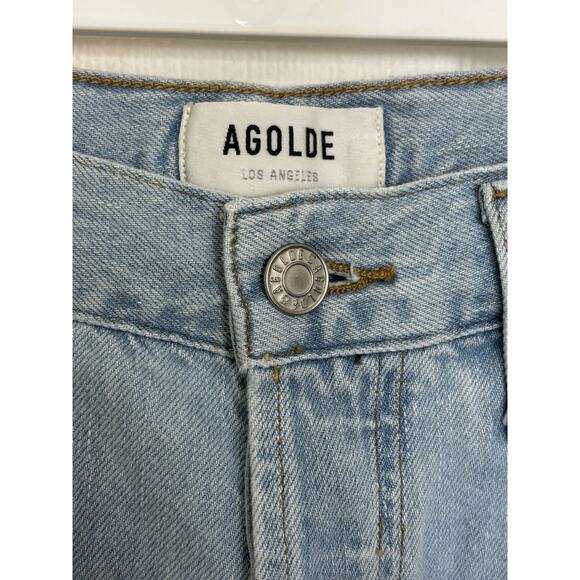 Agolde Parker Jean In Pivot Size 25 Button Fly Light Wash Casual Comfy Classic - Picture 4 of 7